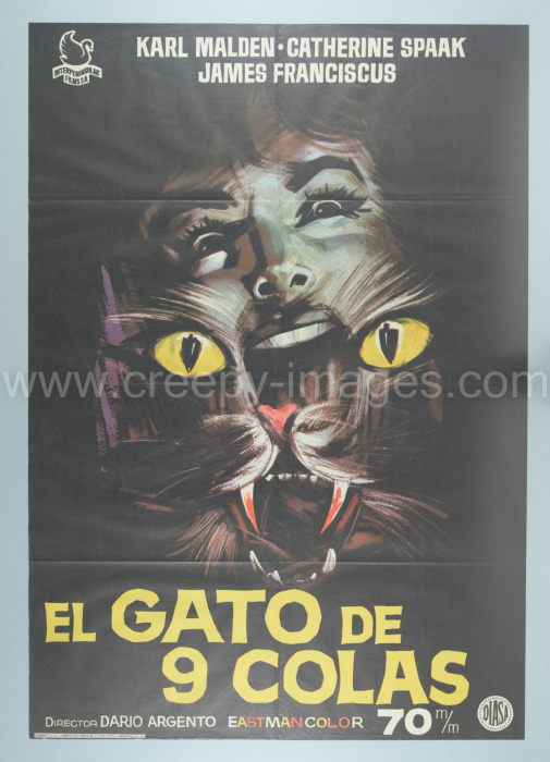 Die Neunschwänzige Katze / Il gatto a nove code - Spanisches Plakat